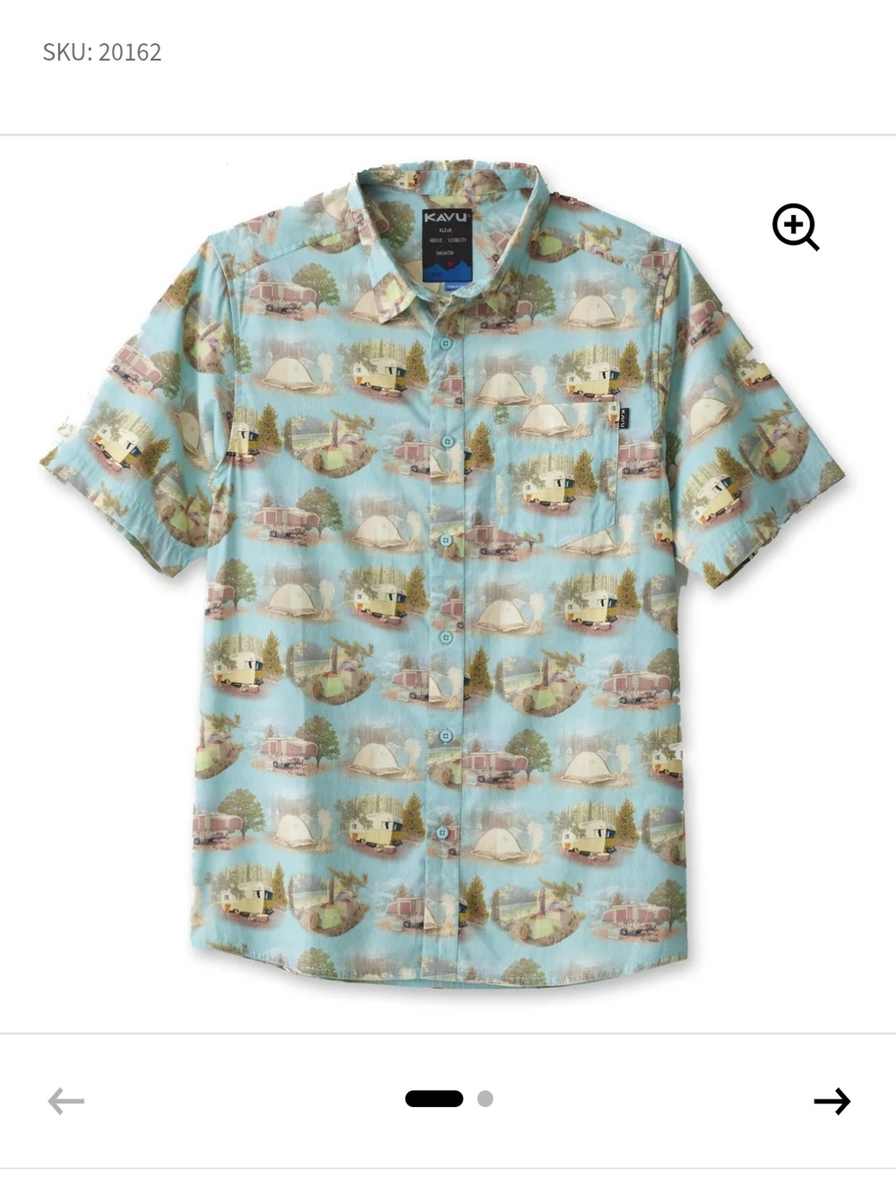 Kavu Light Blue Camper Print Short Sleeve Button-Up